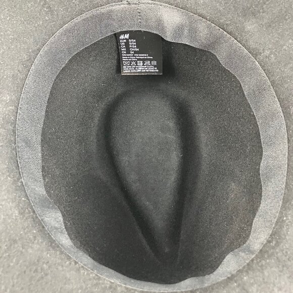 H & M Black Western Cowgirl Cowboy Hat Felted Wool - Picture 2 of 4